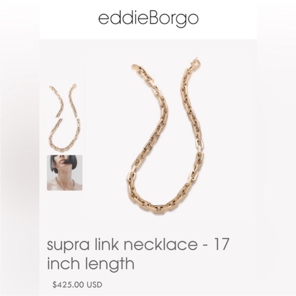 Eddie Borgo- Chain Supra Link Necklace 12 K gold plated brand new - Picture 12 of 13